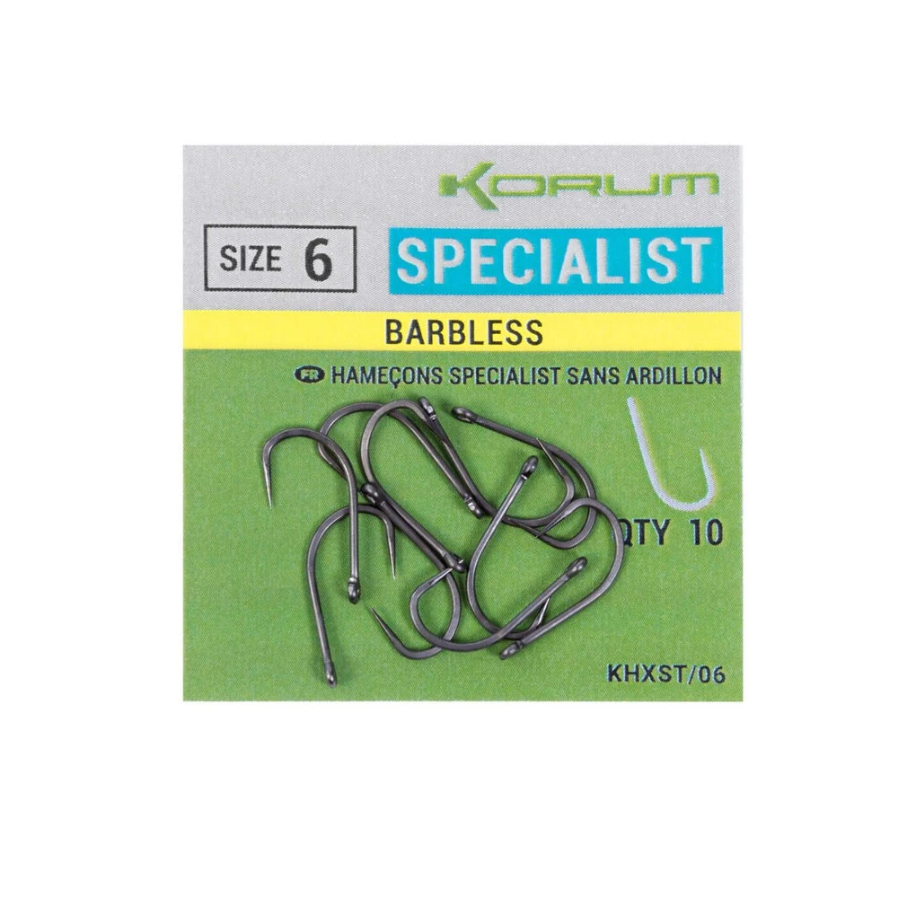Korum Xpert Specialist Size 12 Barbless Hook 1 Korum Xpert Specialist Size 12 Barbless Hook