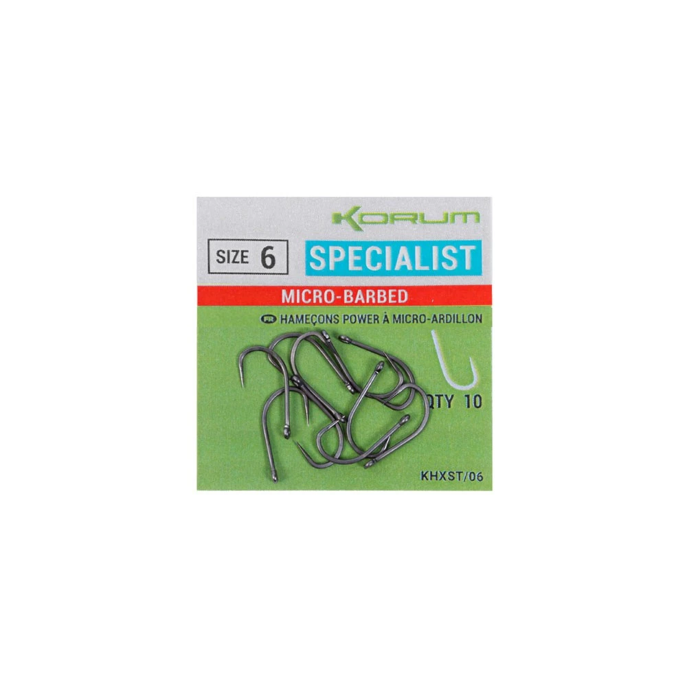 Korum Xpert Specialist Micro Size 8 Barbed Hook 1 Korum Xpert Specialist Micro Size 8 Barbed Hook